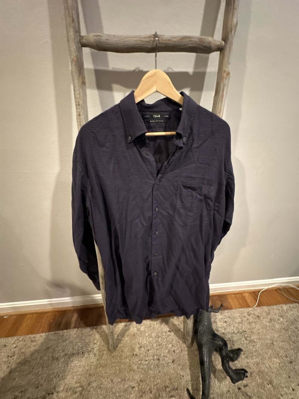 Cifonelli Paris Rome Navy Plaid Patterned Button-Down Long Sleeve Shirt Size XL